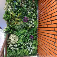 نصب   دیوار  سبز  مصنوعی ،‌ مدل  بوته های.  ترکیبی