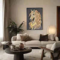 تابلو اسب . دکوراتیو مدرن . برجسته