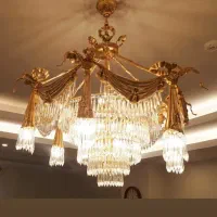 ۲تا لوستر برنز با آب کاری طلا وکریستال۱۴۰ میلیون