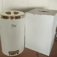 سطل زباله پدالی تیتیل نو ، سفید طلایی ،همراه کارتن