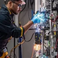 برقکاری. نصاب دوربین برقکار. سیم کش. دوربین دزدگیر