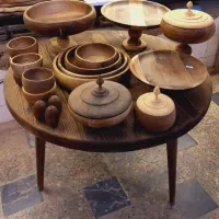 انواع پایه شمع گلدون ظروف روستیک سینی باچوب گردو