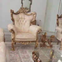 مبل سلطنتی ۹ نفره با میز جلو مبلی و دو میز عسلی|مبلمان خانگی و میز عسلی|قائن, |دیوار