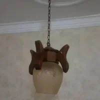 آویز لامپ چوبی