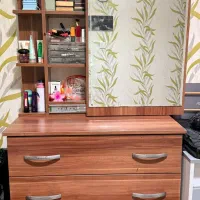 دراور 4 کشویی با آینه و تخت یک نفره|جاکفشی، کمد، دراور|کیش, |دیوار