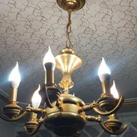 دو عدد لوستر ۶ شاخه کاملا سالم آبکاری طلا