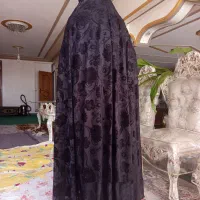 چادر نماز مشکی گل مخمل نگین دار