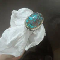 انگشتر فیروزه دست ساز کلکسیونی قلم زنی شده نو|بدلیجات|تهران, حبیب الله|دیوار