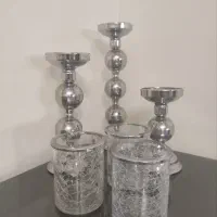 شمعدان ۳ تایی پایه توپی|صنایع دستی و سایر لوازم تزئینی|تهران, شهر زیبا|دیوار