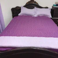 تخت خواب دونفره سالم چوب راش بدون تشک