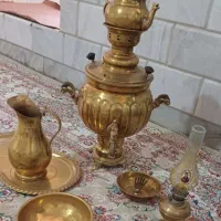 ست سماور برنجی ذغالی سالم اصل