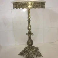 میز تلفن برنجی باسنگ مرمر سنگین وزن