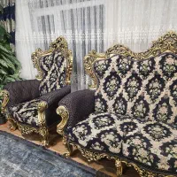 مبل سلطنتی ۹نفره همراه با جلو مبلی و ۲ عدد عسلی