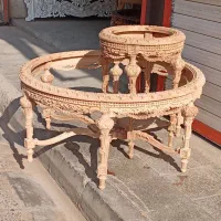 جلومبلی عسلی چوبی و پلیمر زیبا|مبلمان خانگی و میز عسلی|تهران, صاحب الزمان|دیوار