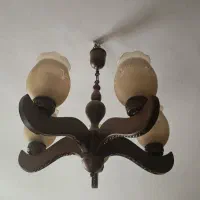 یک عدد لوستر چوبی ۵شعله|لوستر و چراغ آویز|اندیشه, اندیشه فاز ۳|دیوار