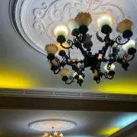 دو عدد لوستر ست برنزی کلاسیک|لوستر و چراغ آویز|لاهیجان, شیشه گران|دیوار