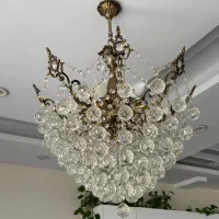 لوستر برنجی کریستالی