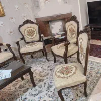 مبل ۹ نفره چوب گردو + ناهارخوری ۸ نفره سالم و تمیز|مبلمان خانگی و میز عسلی|تهران, هروی|دیوار