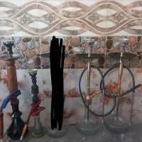 قلیان برنجی و چوبی