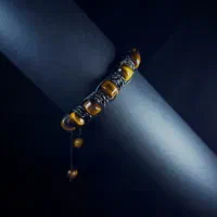 دستبند چشم ببر با ترکیب بافت چرم مصنوعی