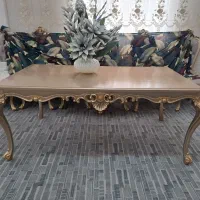 میز غذاخوری با روکش طلایی و چوب راش گرجستان