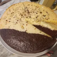کیک کافه ای کیک خیس شکلاتی گردویی زبرا