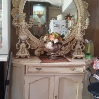 اینه کنسول چوب راش،میز گل