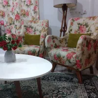 مبل ایکیا و پرده و میز جلومبلی و عسلی
