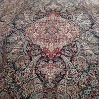 فرش زمینه سورمه ای نخ پنبه
