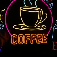 کافی شاپ قهوه نئون برگر ساندویچ پیتزا فقط ۸۰۰ت