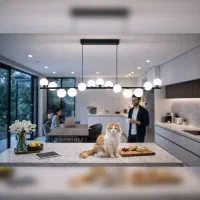 لوستر آویز ژورنالی فلزی حباب شیشه ای برند OWL