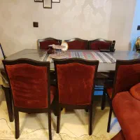 میز ناهارخوری چوب راش ۸ نفره در حد نو