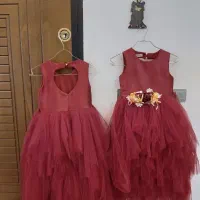 لباس پیراهن مجلسی کودک دوقلو قیمت توافقی|لباس|رشت, منظریه|دیوار