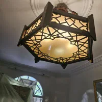 دو عدد لوستر چوبی ۵ لامپی|لوستر و چراغ آویز|تهران, نجات اللهی|دیوار