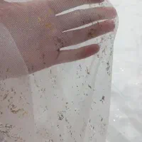 با سلام  ۷ متر پارچه تور طلا کوب برای پرده