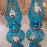 چراغ لاله تزیینی شاه عباسی یک جفت آبی|صنایع دستی و سایر لوازم تزئینی|تهران, جنت‌آباد جنوبی|دیوار