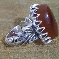 انگشتر عقیق یمن و فیروزه نیشابور اصل