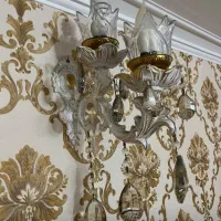 لوستر برنز با ابکاری سفید کوره ای|لوستر و چراغ آویز|تهران, شهرک شریفی|دیوار