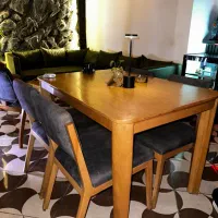 میز چوبی با صندلی مبلی|میز و صندلی غذاخوری|شیراز, ستارخان|دیوار