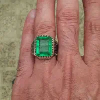 سه عدد انگشتر نقره دست ساز نگین زمرد|جواهرات|کرج, جهانشهر|دیوار