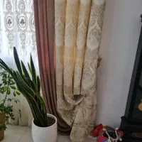 یالان پرده جفت دوطرف طلاکوپ ک نگیناش پرس شده ترک|پرده، رانر، رومیزی|تهران, خلیج فارس|دیوار