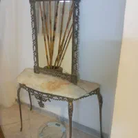 اینه شمعدان برنز با ساعت