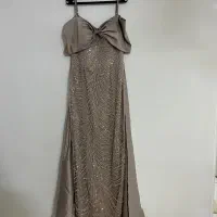 لباس مجلسی کرم‌بژ کریستال و مروارید سایز ۴۰|لباس|تهران, جلیلی|دیوار