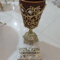 سطل و جای دستمال برنجی رومیزی
