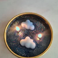 شمع آسمونی دستساز،دکوری معطر با طرح ابر و کهکشان|صنایع دستی و سایر لوازم تزئینی|کرج, عظیمیه|دیوار