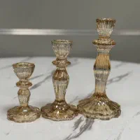 جاشمعی سه سایز در رنگ های صورتی و سفید