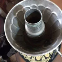 سماورنفتی برنجی روکش کروم4لیتری،1پایه نداره