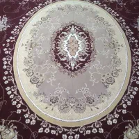 فرش زرشکی کرمی ۱۲متری