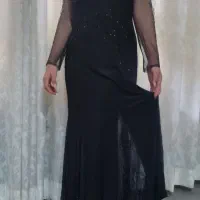 لباس مجلسی مشکی ملیله دوزی فری سایز