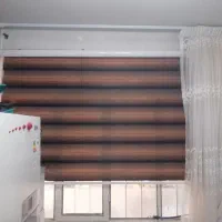 پرده زبرا قهوه ای روز و شب